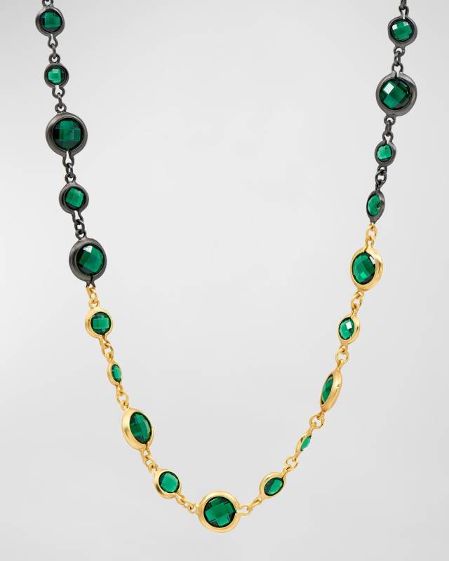 Illuminating Two Tone Long Necklace, 36"L